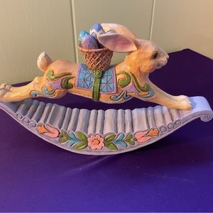 Jim Shore Heartwood Creek 'Easter Eggs-capades' Bunny On Rocker 2020